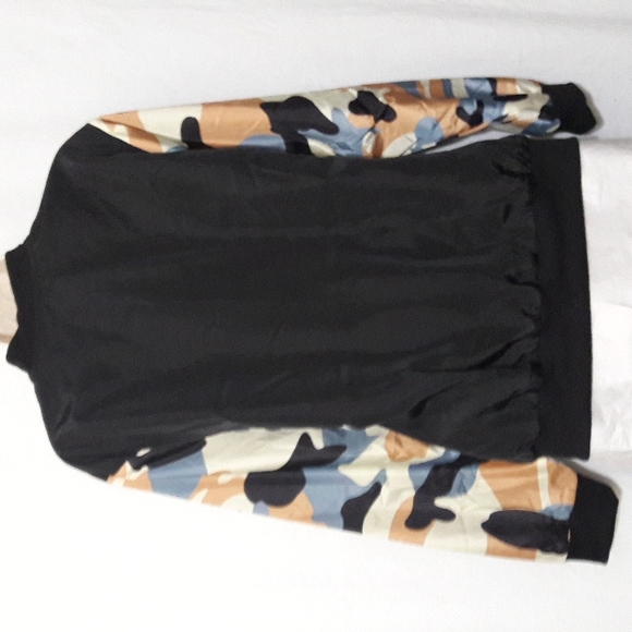 Light Women Jacket Black Size XL Camo Sleeves Fully Lined Front Zipper … - Picture 5 of 14